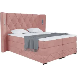 lozko-boxspring-rozowe-tapicerowane-z-pojemikami-led-120x200-cm-manuel