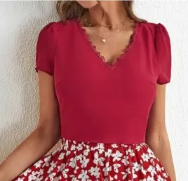 shein-bluzka-damska-czerwona-na-guziki-40-42-v6v