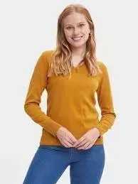 defacto-sweter-zolty-gladki-dlugi-rekaw-xl-p6l