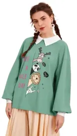shein-bluza-zielona-damska-z-nadrukiem-40-42-v3i