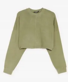 nasty-gal-bluza-krotka-z-rekawami-khaki-40-2yxx
