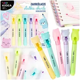 zakreslacze-pastelowe-szkolne-z-figurka-slodkie-chwile-5-kolorow-kidea