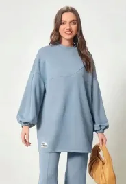 shein-bluza-niebieska-gladka-damska-luzna-36-vwk