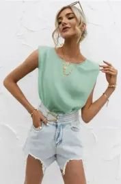 shein-top-damski-zielony-gladki-klasyczny-m-l-vuy
