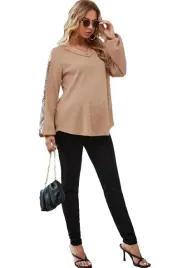shein-bluzka-ciazowa-bezowa-casual-wzor-44-vuj