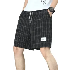 shein-spodenki-meskie-czarne-w-kratke-s-vui