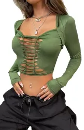 shein-bluzka-zielona-wiazana-dlugi-rekaw-38-vxy