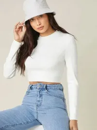 shein-bluzka-damska-ecru-dlugi-rekaw-40-42-vbz