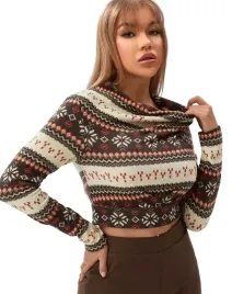 shein-bluzka-damska-brazowa-we-wzor-40-42-1vct