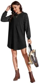 emery-rose-sukienka-czarna-casual-groszki-xs-vbl