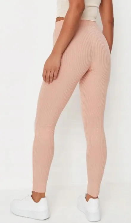 missguided-legginsy-prazkowane-rozowe-basic-38-rxt-stan-nowy