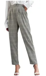 shein-spodnie-damskie-brazowe-w-kratke-36-vck