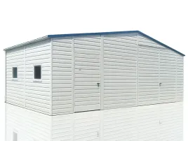 garaz-blaszany-hala-dwuspadowy-9x6m-bialy-ral-brama-dwuskrzydlowa-premium