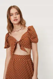 nasty-gal-top-damski-brazowy-w-groszki-40-yfs