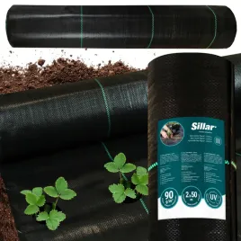 gruba-agrotkanina-antychwastowa-sillar-czarna-mata-ogrodowa-uv-90g-m2-2x50m