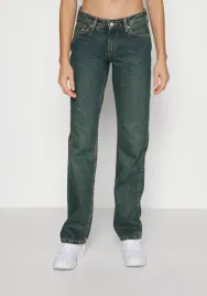 weekday-jeansy-damskie-proste-zielone-24-30-vat
