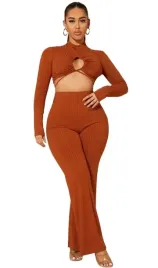 shein-komplet-damski-brazowy-casual-prosty-38-vuk