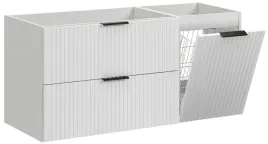 biala-szafka-pod-umywalke-120-cm-z-koszem-na-pranie-ryflowana-mdf-wiszaca