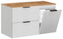 biala-szafka-pod-umywalke-100-cm-z-koszem-na-pranie-ryflowana-blat-wotan