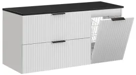 biala-szafka-pod-umywalke-120-cm-kosz-na-pranie-ryflowana-blat-czarny