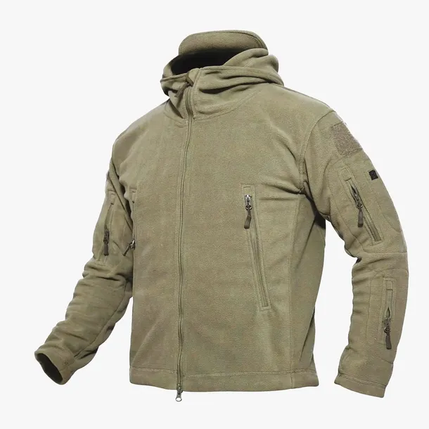 Bluza myśliwska,polar rozpinana oliwka,kaptur L