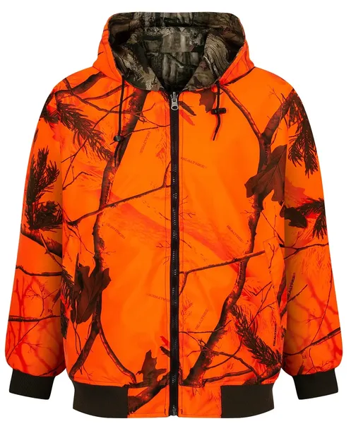 Kurtka myśliwska dwustronna kamuflaż+pomarańcz 2XL