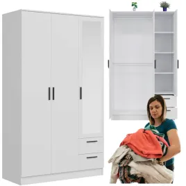 szafa-trzydrzwiowa-z-szufladami-i-lustrem-120-cm-biala-montana-mt03