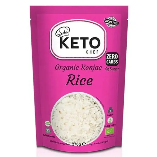 MAKARON (KONJAC) W KSZTAŁCIE RYŻU BIO 270 g (200 g) - KETO CHEF