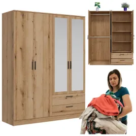 szafa-czterodrzwiowa-z-szufladami-i-lustrem-160-cm-dab-evoke-montana-mt04