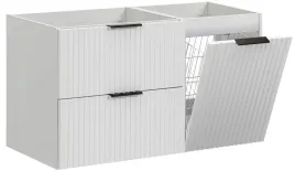 biala-szafka-pod-umywalke-100-cm-z-koszem-na-pranie-ryflowana-mdf-wiszaca