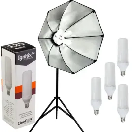 lampa-led-4x-zarowka-125w-softbox-octa-60cm-statyw-dyfuzor