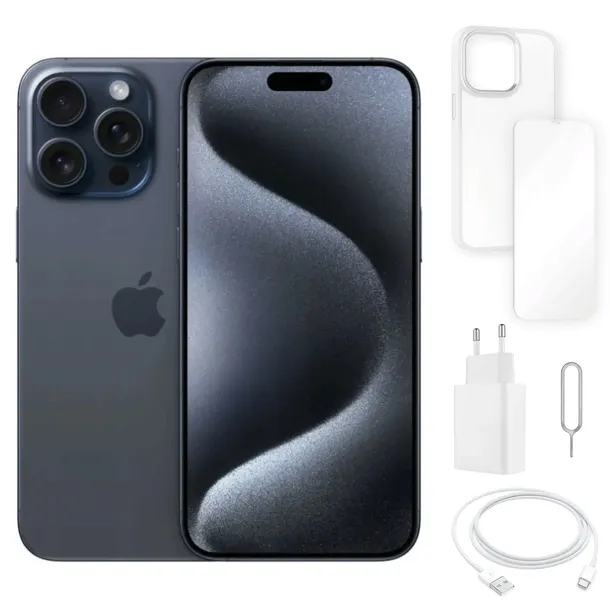 IPHONE 15 PRO MAX 256GB | PREMIUM A+| BATERIA 100% | NIEBIESKI | SIM + eSIM