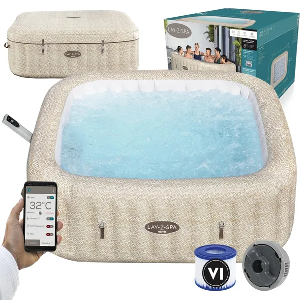 DMUCHANE SPA HYDROMASAŻ ROME 7 os. 201x201x79 cm WiFi - Bestway 6001M 2026