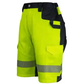 krotkie-spodenki-robocze-meskie-spodnie-odblaskowe-zolte-szorty-bhp-drogowe