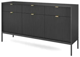 komoda-4-roma-lamele-czarny-mat