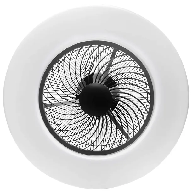 LAMPA SUFITOWA LED CZARNA PLAFON Z WIATRAKIEM NA PILOTA WIATRAK WENTYLATOR
