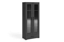 witryna-fidon-8-przeszklona-czarny-2-drzwi-1-szuflada