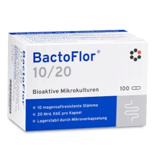 BactoFlor 10/20 - Mitopharma - 10 szczepów bakterii jelitowych - 100 kaps.