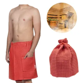 zestaw-do-sauny-kilt-meski-biscotto-150x50cm-czapka-capello-ceglasty-porjun