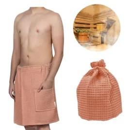 zestaw-do-sauny-kilt-meski-biscotto-150x50cm-czapka-capello-brzoskwiniowy
