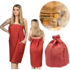zestaw-do-sauny-kilt-damski-biscotto-czapka-capello-ceglasty-porjun