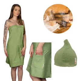 zestaw-do-sauny-kilt-damski-copertina-frotte-czapka-lingua-zielony-porjun