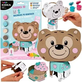malowanie-po-numerach-figurka-3d-zestaw-kreatywny-mis-kidea-farby-pedzel