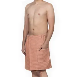 kilt-do-sauny-recznik-pareo-meski-biscotto-bawelna-brzoskwiniowy-150x50