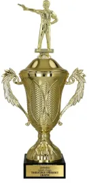 zloty-puchar-z-figurka-bron-krotka-38-cm-grawer-gratis