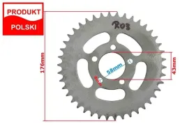 zebatka-tyl-stalowa-42z-romet-srebrna-150mm-60mm