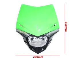 lampa-przednia-led-enduro-cross-z-owiewka-zielona-wysoka-jakosc