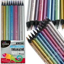 kredki-olowkowe-metaliczne-trojkatne-10-kolorow-kidea-ergonomiczne
