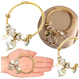 bransoletka-damska-sztywna-zlota-delfin-charms-krysztal-srebrny