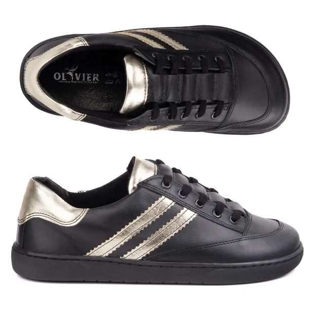 Sneakersy barefoot damskie Kaia Olivier anatomiczne buty skórzane czarne 39